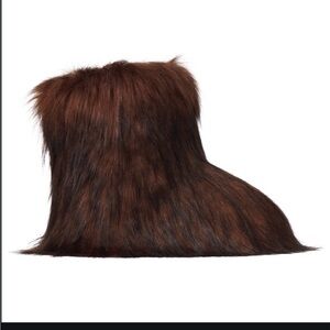 SKIMS Chocolate Faux Fur Ankle Booties